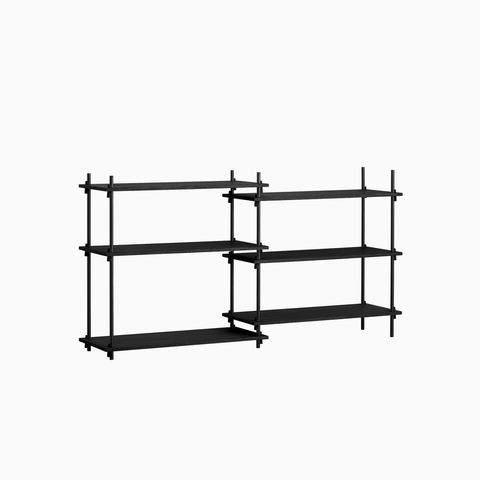Moebe- Shelving System- Low Double Bay/Black