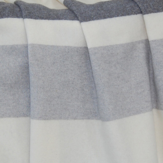 Throw Soho 10% Cashmere 90% Superfine Wool Ivory Charcoal Light Grey Stripes 55x78in