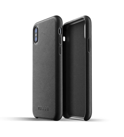 Mujjo - Full Leather Case for iPhone X/XS, Blk